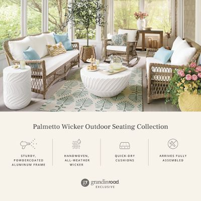 Palmetto Wicker Outdoor Loveseat | Grandin Road