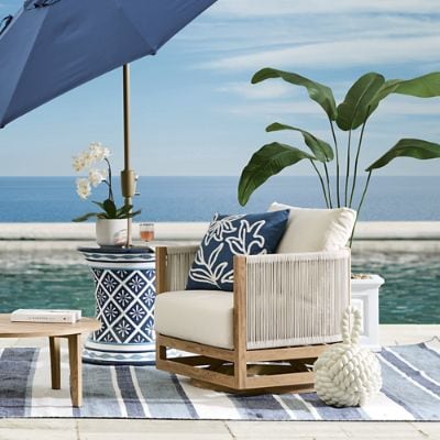 Lakeland Striped Outdoor Rug | Grandin Road