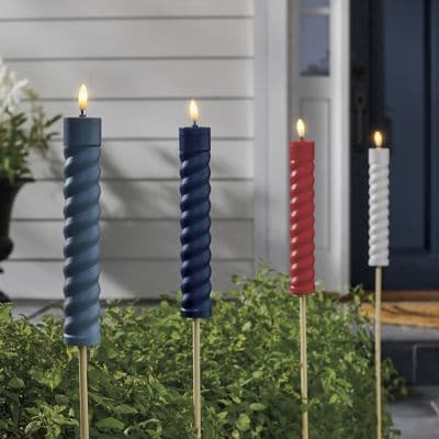 GWセール　パイライト タワー Patriotic Solar Candle Stake, Set of Four | Grandin Road