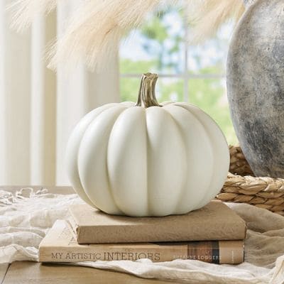 Elegant Ivory Pumpkin | Grandin Road