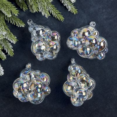 Iridescent Bubble Ornament, Set of Four | Grandin Road