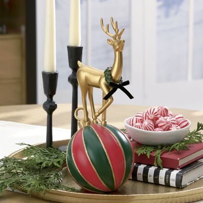 Tabletop Reindeer Ornament Statue | Grandin Road