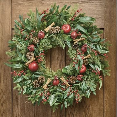 Cinnamon Spice Cordless Wreath, 28