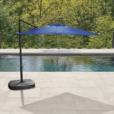 aqua blue 9 ft patio umbrella UV Resistant & White Striped 9' Auto Tilt Outdoor 5BZ0452CRWF0002 V OOM Bring cool Atmos AG LT 65 Step 1 Select Your Color:Going Green