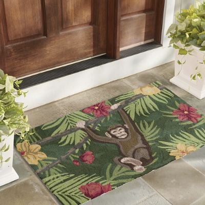 Swinging Monkey Hooked Door Mat | Grandin Road