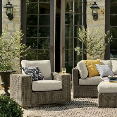Portland Woven Swivel Outdoor Lounge Chair | Grandin Road