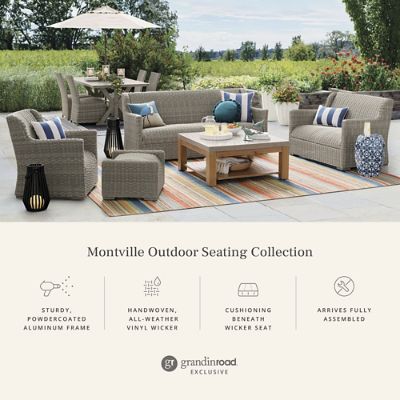 Montville Outdoor Loveseat Swivel Set | Grandin Road