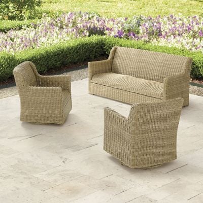 Montville Outdoor Sofa Swivel Set | Grandin Road