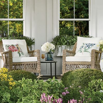 Palmetto Outdoor Wicker Rocker, Set of Two | Grandin Road