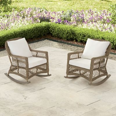 Palmetto Outdoor Wicker Rocker, Set of Two