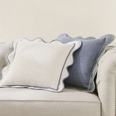 Avra Woven Scalloped Pillow