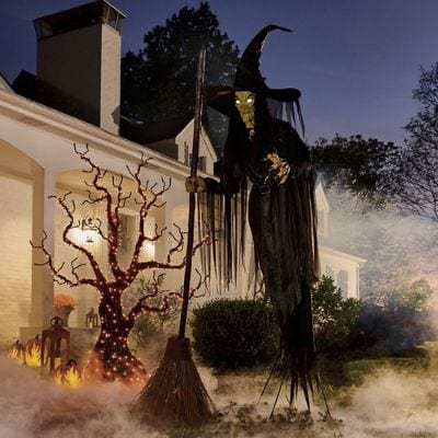 Animated Yard Flying Witch
