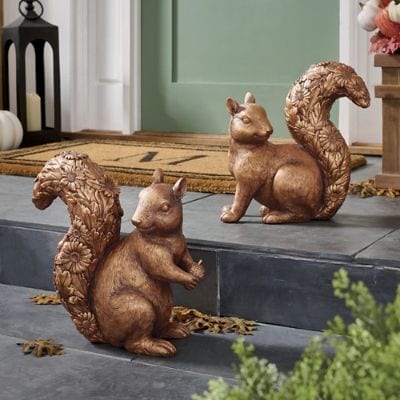 Rame Squirrel Garden Statue | Grandin Road