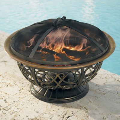 Black Mesh Fire Pit Screen Grandin Road