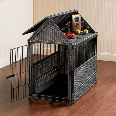 Wicker best sale dog kennel