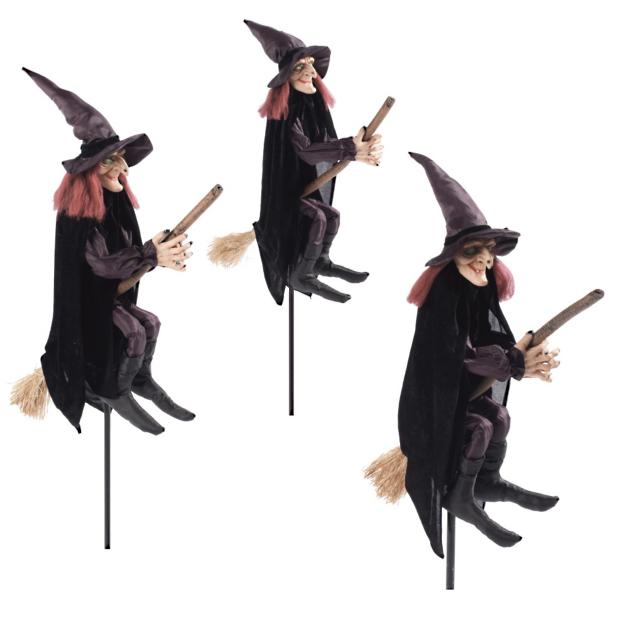 Staked Halloween Witches, Set of Three