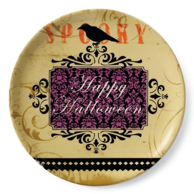 Set of Four Halloween Dessert Plates Grandin Road