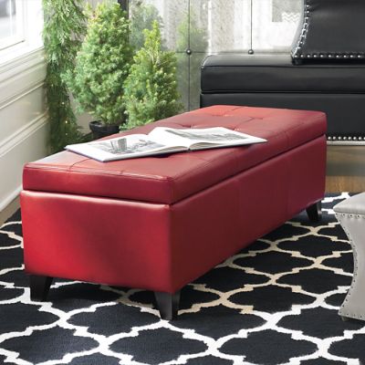 Narrow storage deals ottoman bench