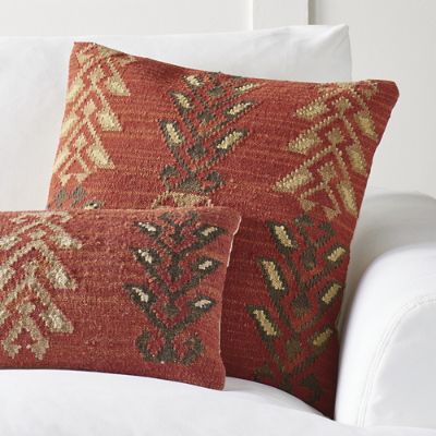 Grandin Road Pillow selling Covers Wool Throw Set of Three Heavy Square Lumbar Red Brown