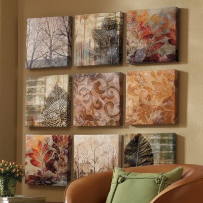 Leaf Indoor Wall Art Set Grandin Road