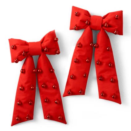 Set of Two Martha Stewart Small Red Bows with Bells