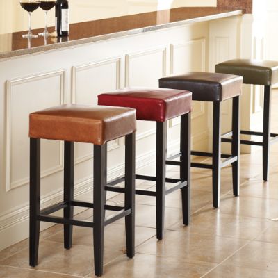 Sabrina Leather Bar Stool | Grandin Road