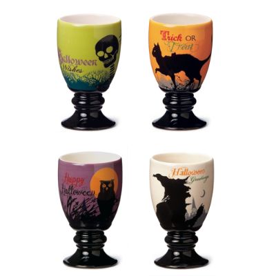 Set of Four Halloween Goblets Grandin Road