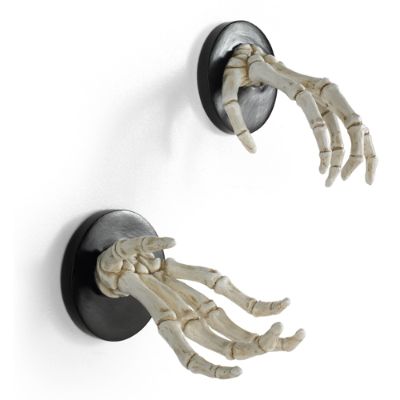 Set of Two Wall-mount Halloween Skeleton Hands | Grandin Road
