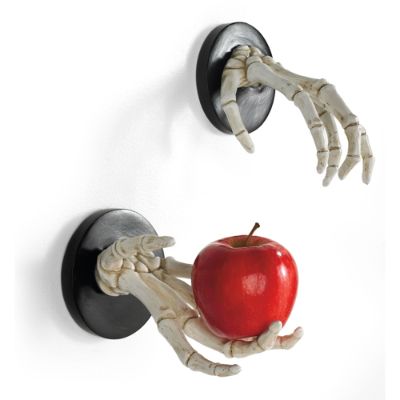 Set of Two Wallmount Halloween Skeleton Hands Grandin Road