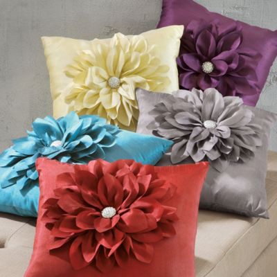 Jeweled Flower Throw Pillow Grandin Road