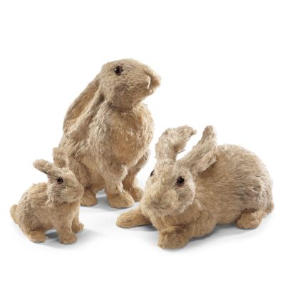 Set of Three Sisal Easter Bunnies Grandin Road