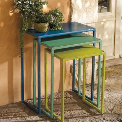 Set of Three Metal Nesting Tables Grandin Road