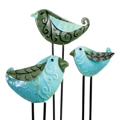 Set of Three Song Bird Garden Stakes Grandin Road
