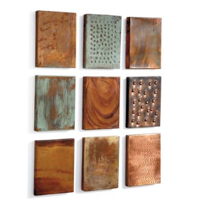 Set of Nine Outdoor Copper Wall Tiles Grandin Road