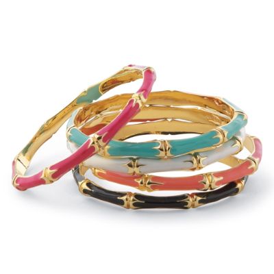 Bamboo Enamel Bangle Bracelets Grandin Road