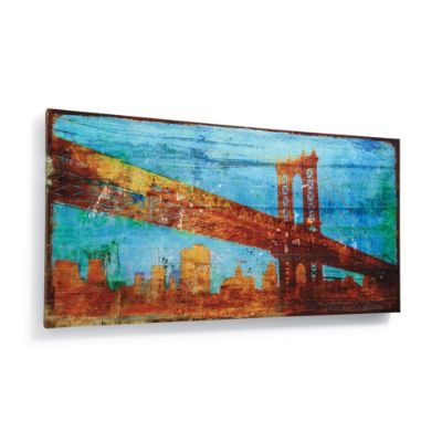 Bridge in Blue Outdoor Wall Art Grandin Road