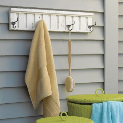 Rustic Wooden Plaque with Hooks Grandin Road