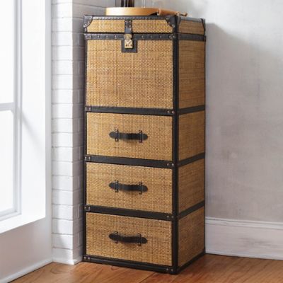 Portia Rattan Storage Trunk Grandin Road