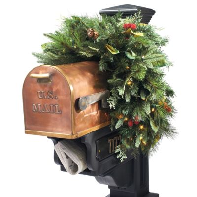 Woodland Cordless Mailbox Swag Grandin Road
