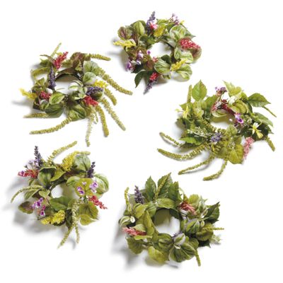 Set of Five Spring Garden Candle Rings Grandin Road