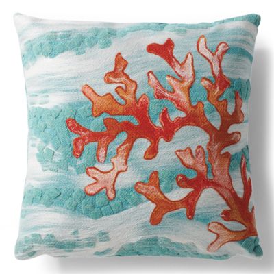 Coral Wave Outdoor Throw Pillow Grandin Road