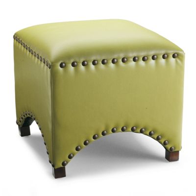 Arched Nailhead Ottoman in Textured Citrine Grandin Road