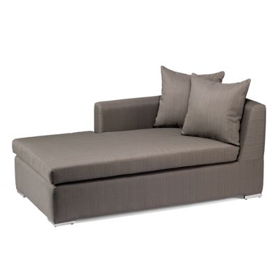 Monaco Chaise Lounge with Left Facing Arm and Two Pillows Grandin Road