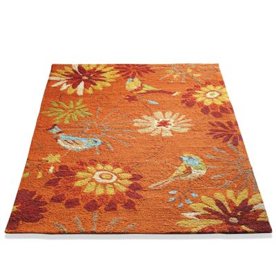 Bird in Garden Outdoor Rug | Grandin Road