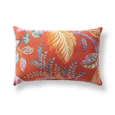 Leaf Coral Outdoor Lumbar Pillow Grandin Road