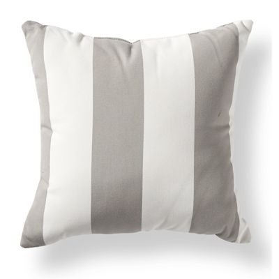 Striped Grey Outdoor Throw Pillow Grandin Road