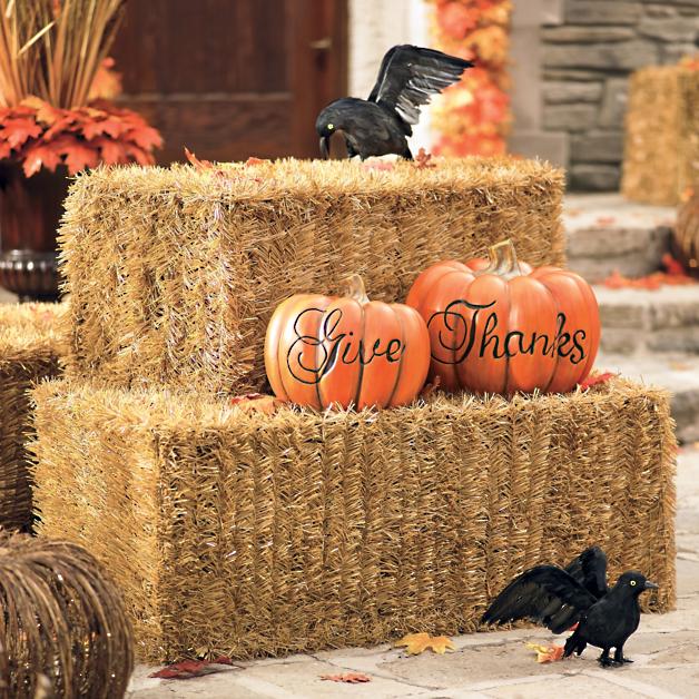 Fall Home Decor 1 Piece Front Porch Details about   Collapsible Faux Hay Bale 