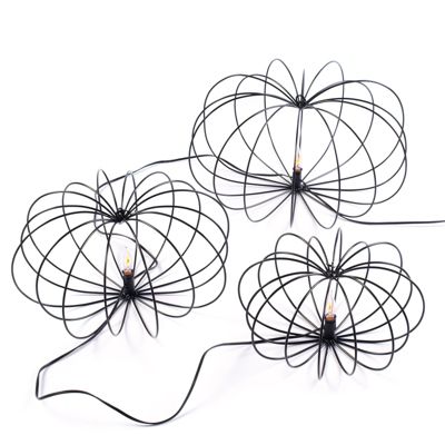 Set of Three Flicker Flame Wire Pumpkins | Grandin Road
