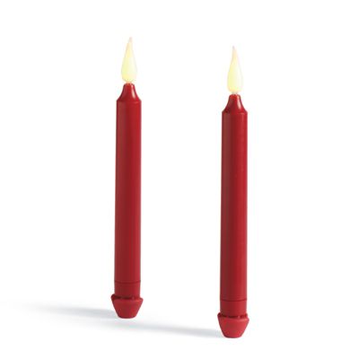 Set of Two Red Battery Operated Tapers Grandin Road