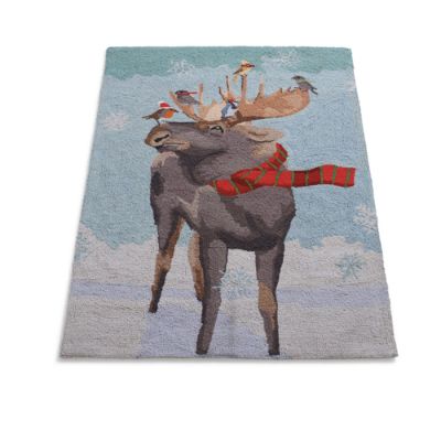 Winter Wonderland Vertical Moose Rug Grandin Road
